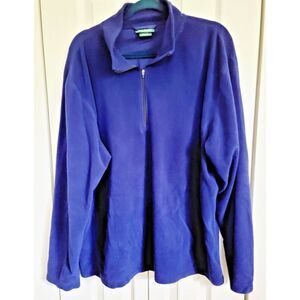 LL Bean Men's Extra Large Blue‎ Fleece Pullover Sweatshirt  Half Zip